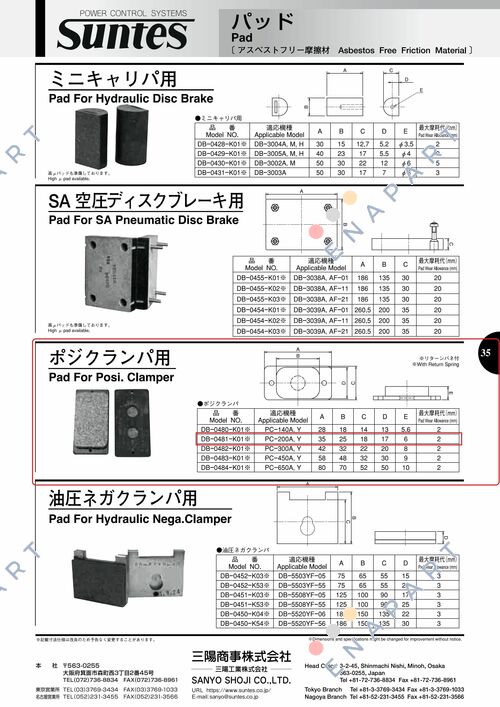 DB-0481-K01 Brake pads